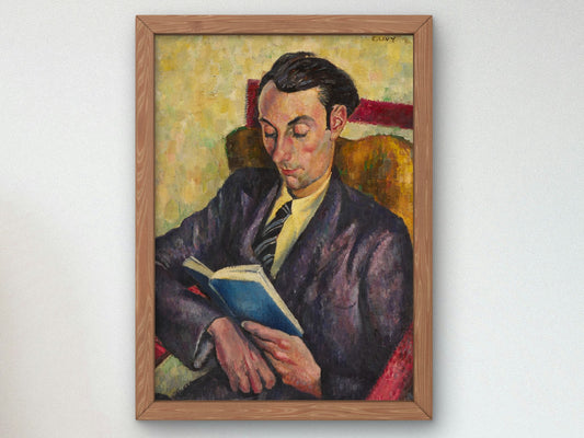 Man Reading by Emmanuel Levy 1936, Wall Art Print, Fine Art Reproduction, Museum Quality Decor, Poster