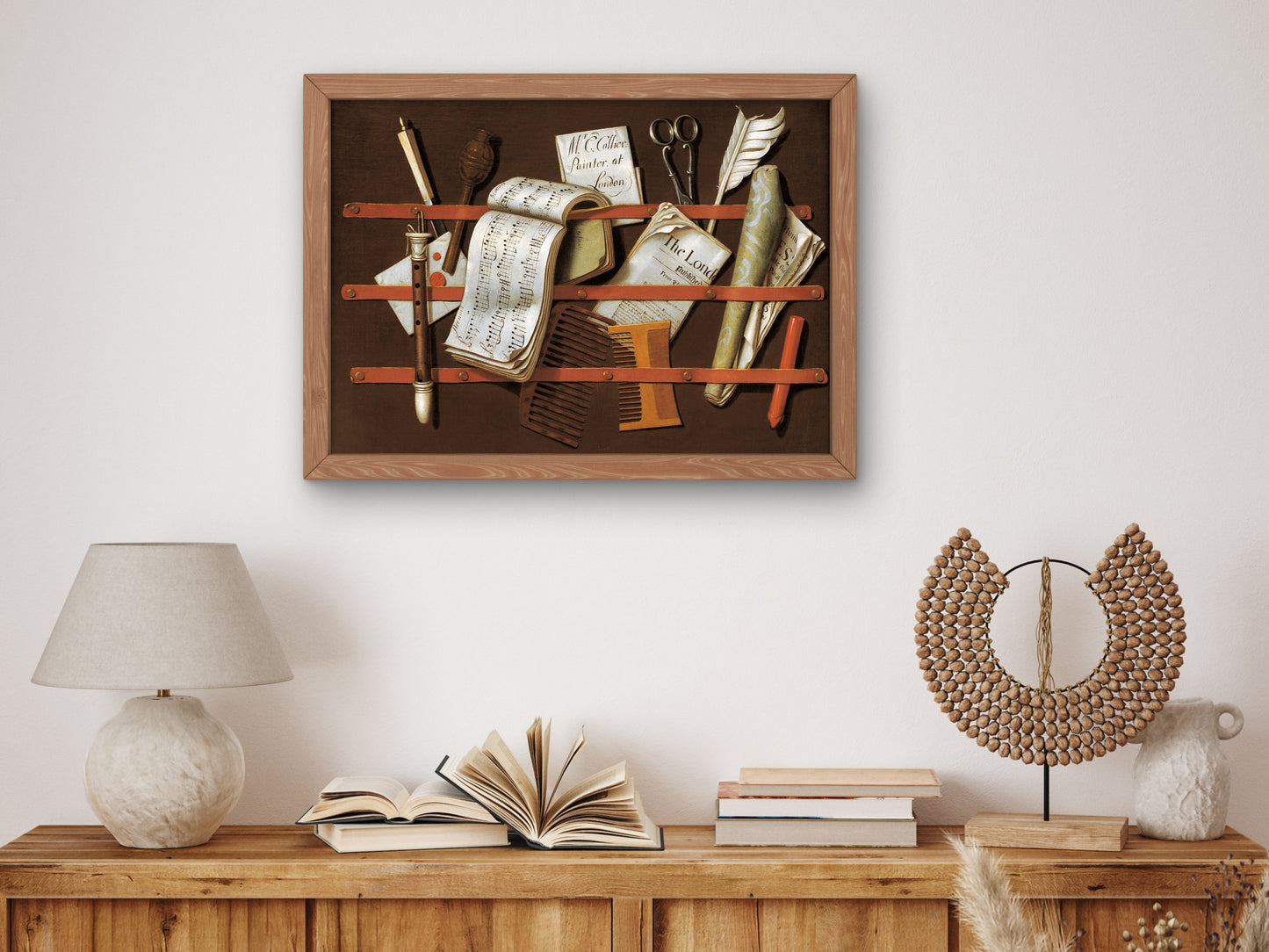 Letter Rack by Edwaert Collier 1698, Wall Art Print, Fine Art Reproduction, Museum Quality Decor, Poster