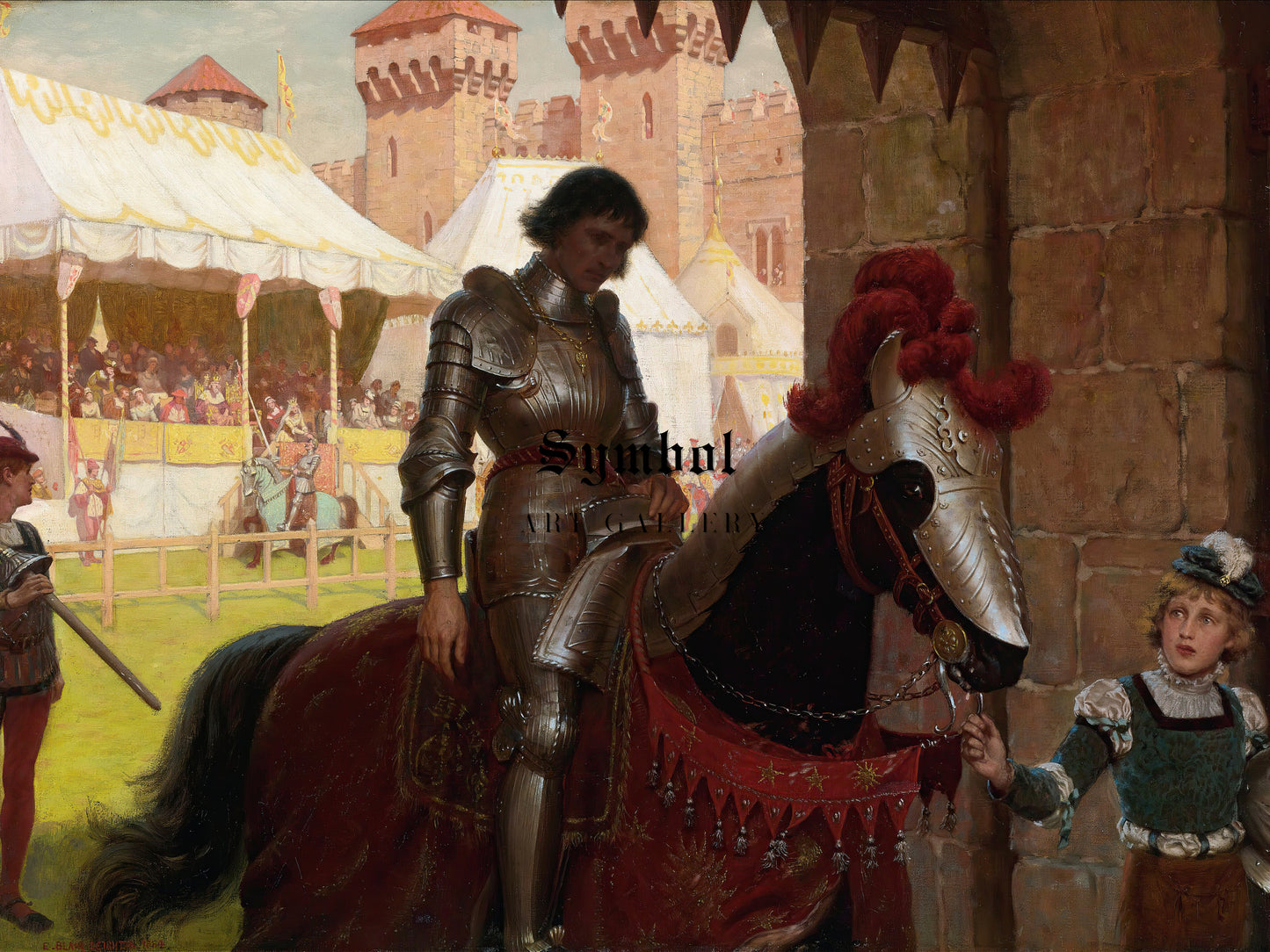 Vanquished by Edmund Blair Leighton 1884, Wall Art Print, Fine Art Reproduction, Museum Quality Decor, Poster