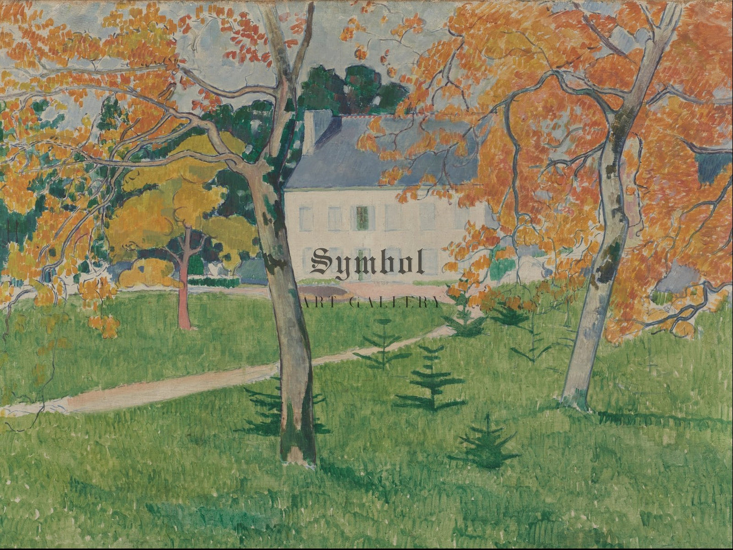 House among trees, Pont Aven by Émile Bernard 1888, Wall Art Print, Fine Art Reproduction, Museum Quality Decor, Poster