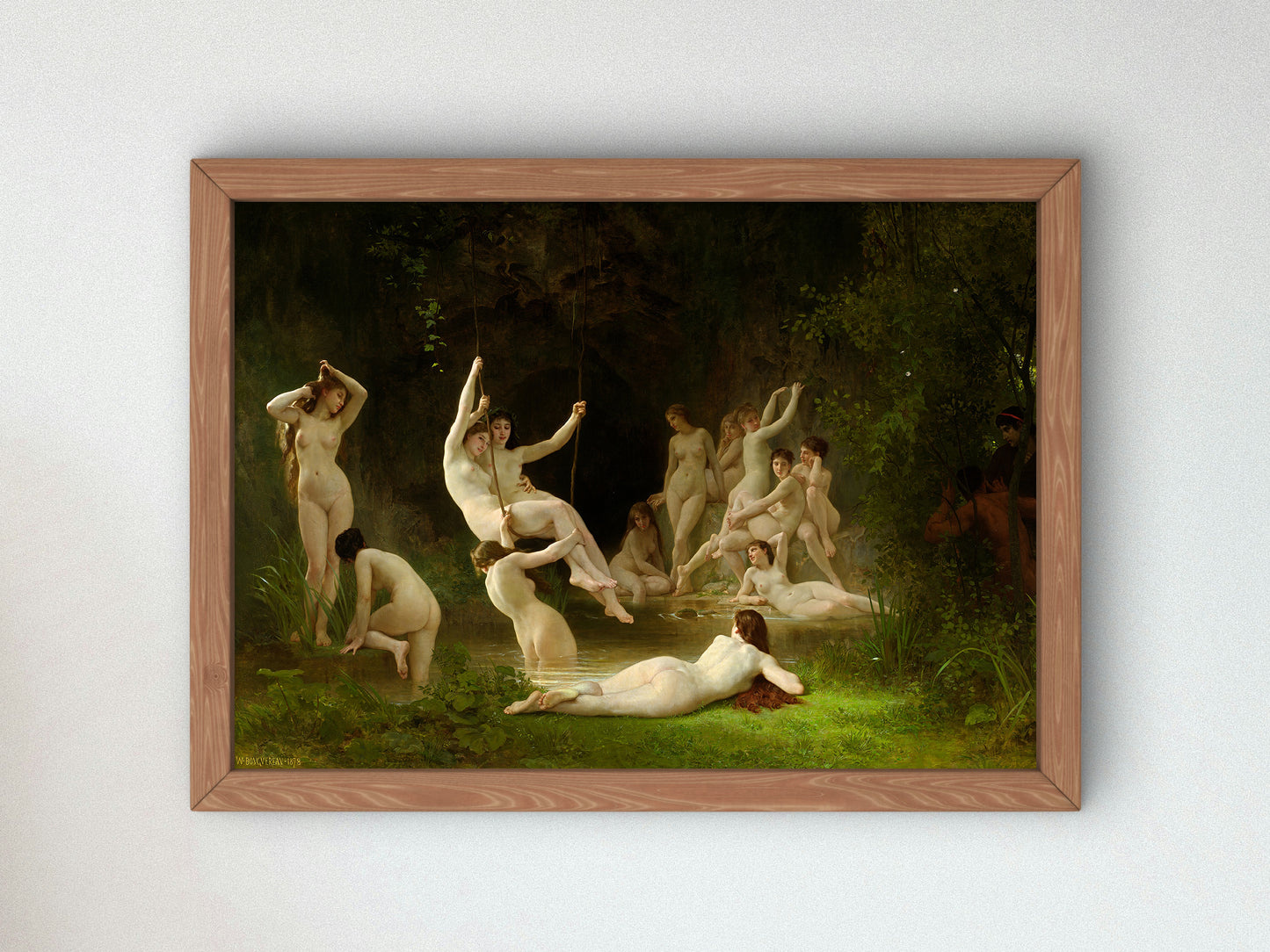 Nymphaeum by William Bouguereau 1878, Wall Art Print, Fine Art Reproduction, Museum Quality Decor, Poster