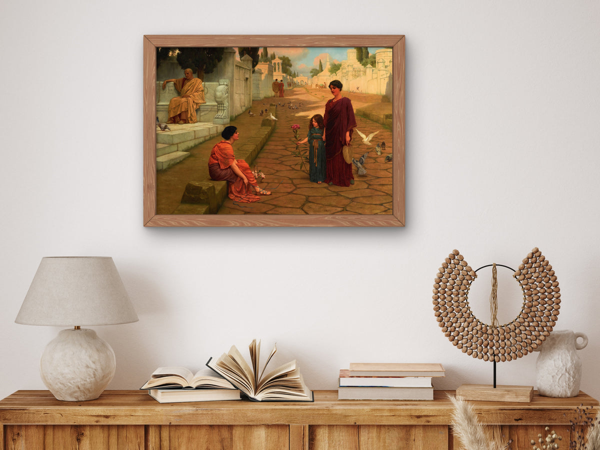 Outside the Gate of Pompeii by John William Godward 1905, Wall Art Print, Fine Art Reproduction, Museum Quality Decor, Poster