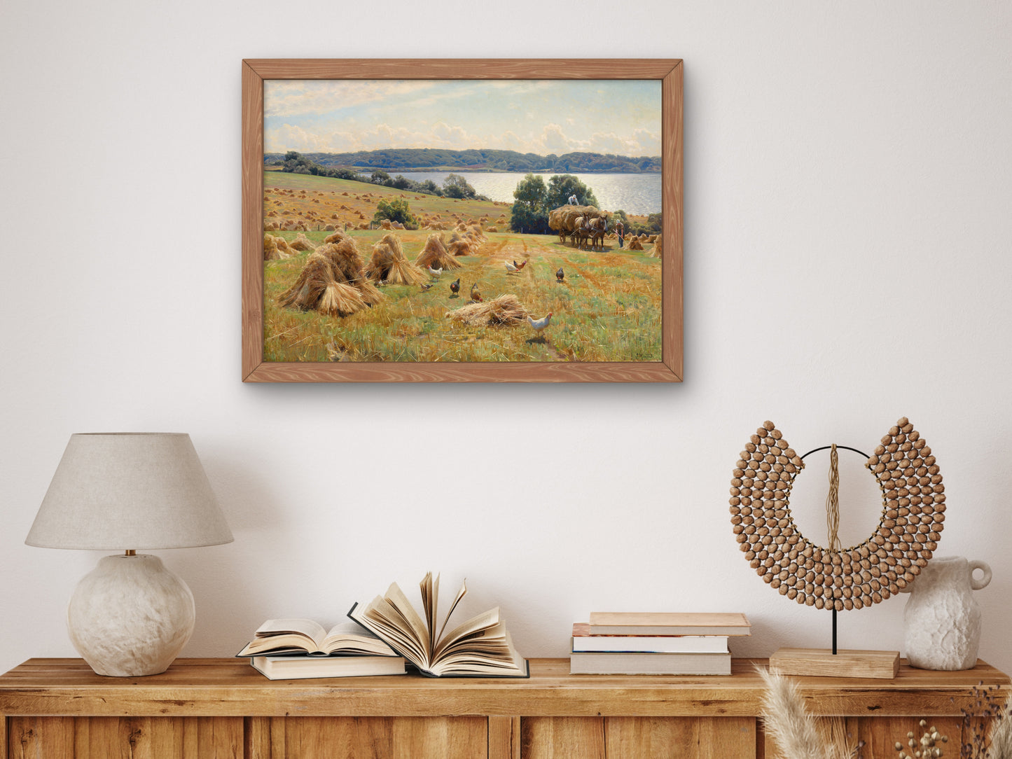 Harvest Near Tulstrup by Peder Mørk Mønsted, Wall Art Print, Fine Art Reproduction, Museum Quality Decor, Poster