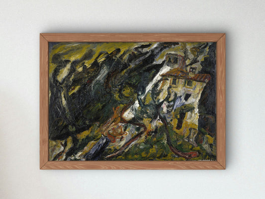 Le Mas Passe Temps Ceret by Chaïm Soutine 1920, Wall Art Print, Fine Art Reproduction, Museum Quality Decor, Poster