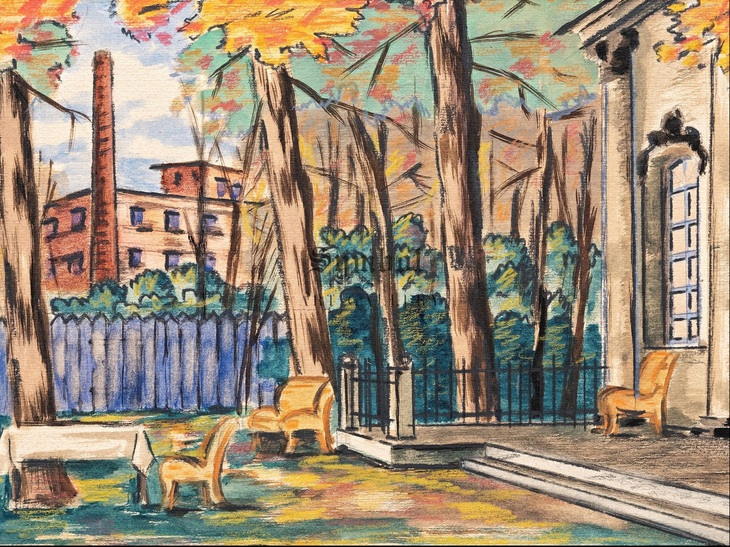 Sketch for the play Foes by David Kakabadzé 1938, Wall Art Print, Fine Art Reproduction, Museum Quality Decor, Poster