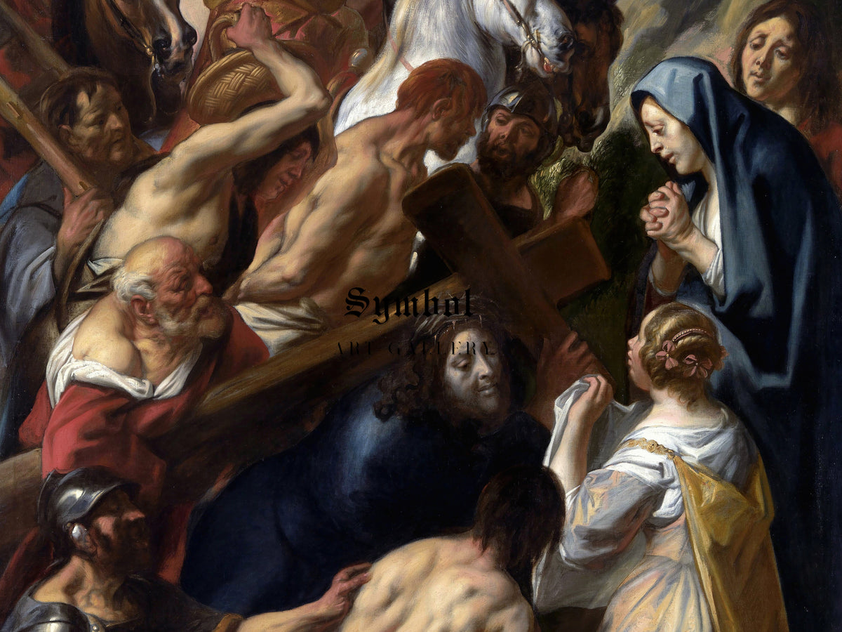 The Carrying of the Cross by Jacob Jordaens 1657, Wall Art Print, Fine Art Reproduction, Museum Quality Decor, Poster