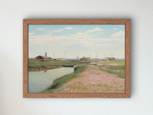 The River and the Harbour by Laurits Andersen Ring 1900, Wall Art Print, Fine Art Reproduction, Museum Quality Decor, Poster