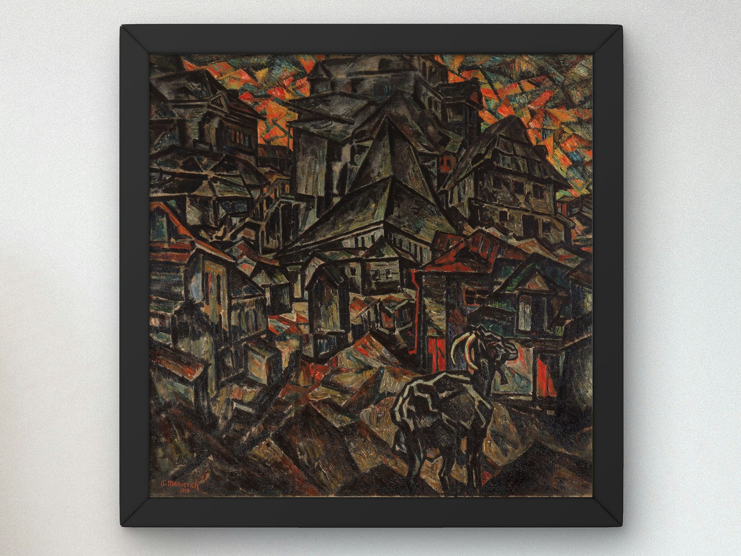 Destruction of the Ghetto Kiev by Abraham Anshelovich Manievich 1919, Wall Art Print, Fine Art Reproduction, Museum Quality Decor, Poster
