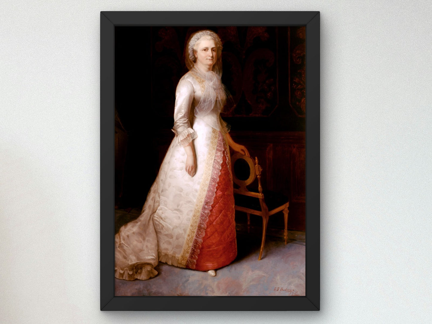 Martha Dandridge Custis Washington by Eliphalet Frazer Andrews 1878, Wall Art Print, Fine Art Reproduction, Museum Quality Decor, Poster