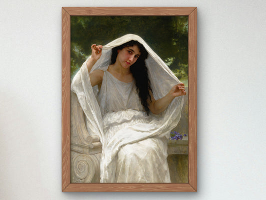 The Veil by William Bouguereau 1898, Wall Art Print, Fine Art Reproduction, Museum Quality Decor, Poster