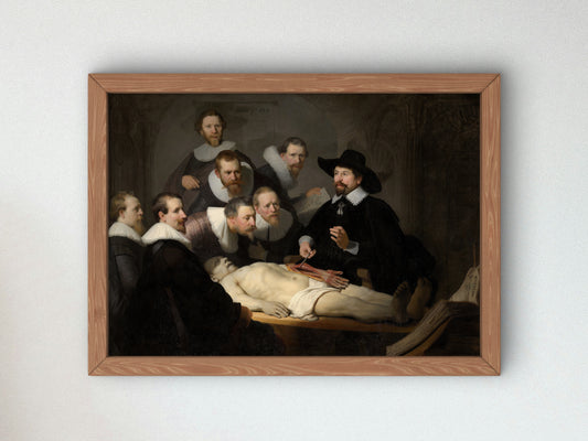 The Anatomy Lesson of Dr Nicolaes Tulp by Rembrandt van Rijn 1632, Wall Art Print, Fine Art Reproduction, Museum Quality Decor, Poster