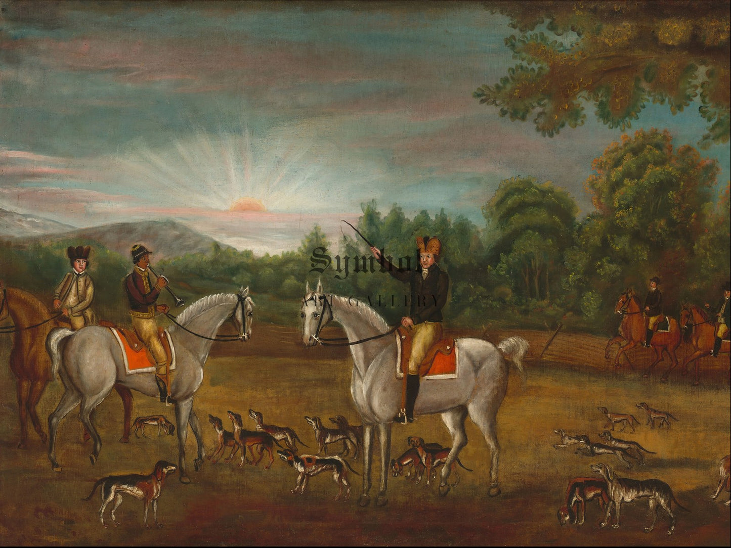 The Start of the Hunt by American 19th Century 1801, Wall Art Print, Fine Art Reproduction, Museum Quality Decor, Poster