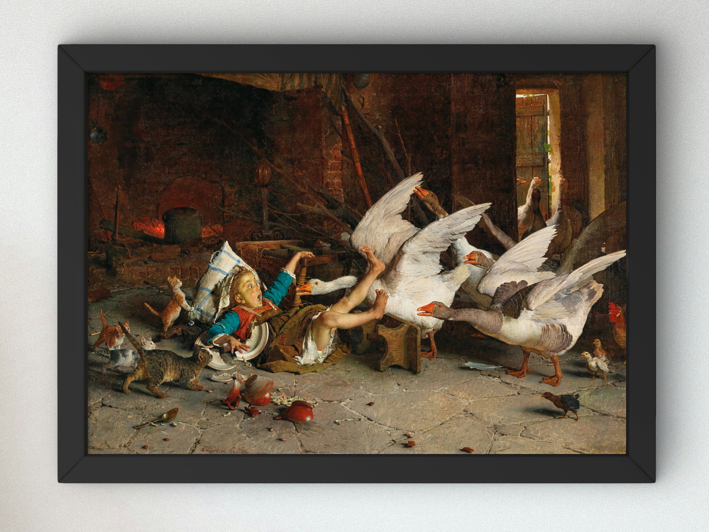 A Catastrophe by Gaetano Chierici 1887, Wall Art Print, Fine Art Reproduction, Museum Quality Decor, Poster