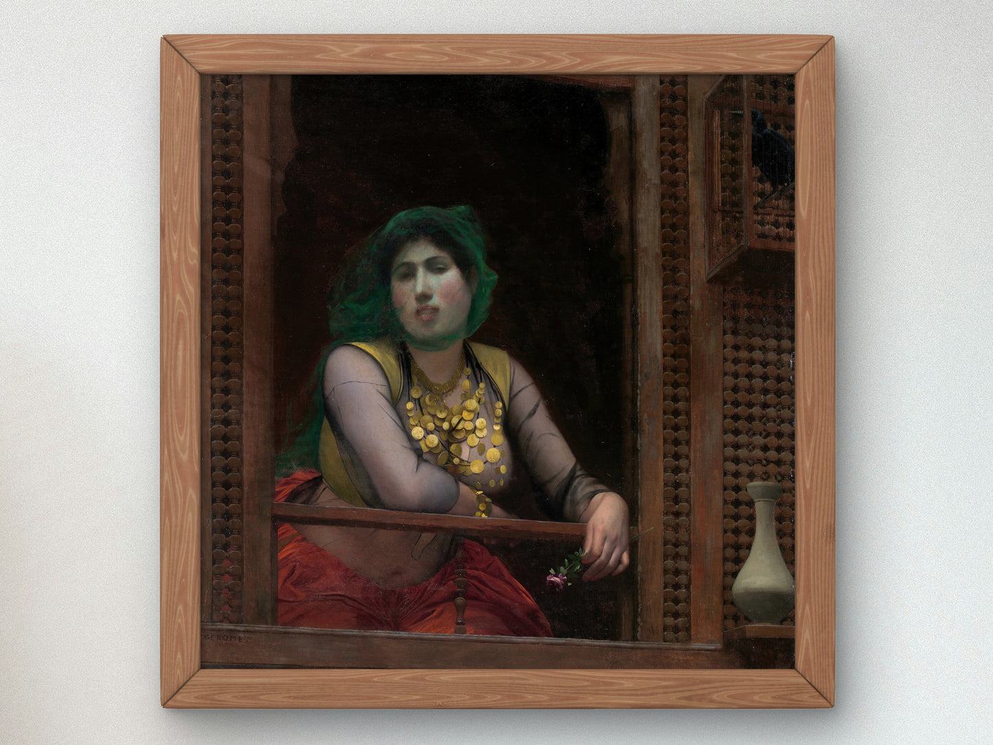 Woman at a Balcony by Jean Léon Gérôme 1887, Wall Art Print, Fine Art Reproduction, Museum Quality Decor, Poster