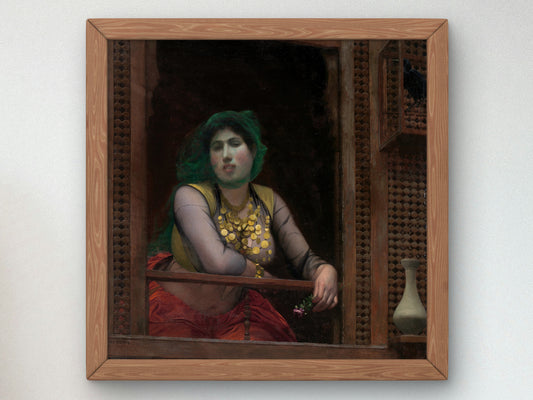 Woman at a Balcony by Jean Léon Gérôme 1887, Wall Art Print, Fine Art Reproduction, Museum Quality Decor, Poster