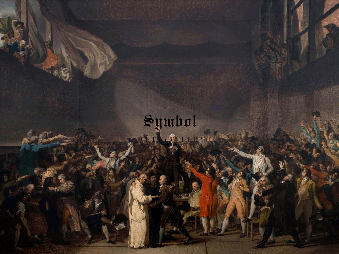 Le Serment du Jeu de Paume by Jacques Louis David 1791, Wall Art Print, Fine Art Reproduction, Museum Quality Decor, Poster
