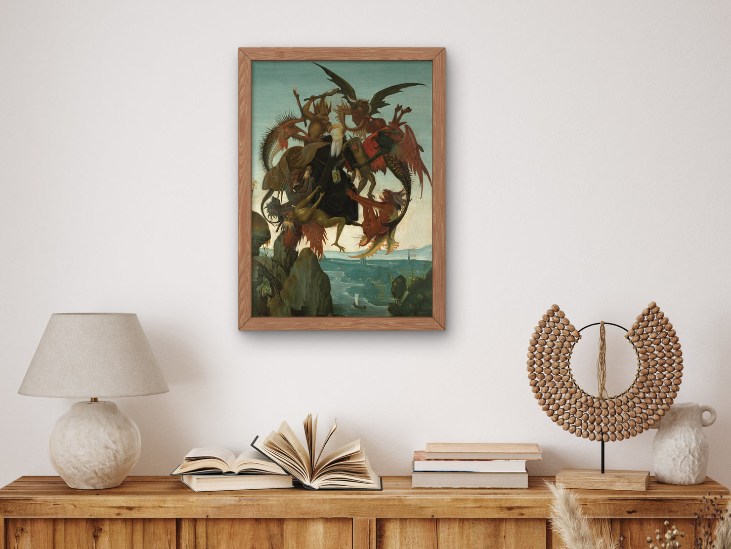 The Torment of Saint Anthony by Michelangelo 1487, Wall Art Print, Fine Art Reproduction, Museum Quality Decor, Poster