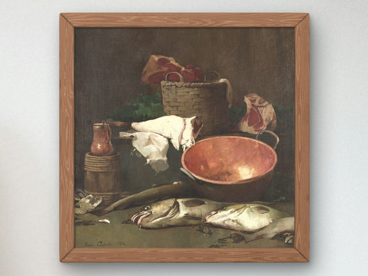Still Life with Fish and Copper Bowl by Emil Carlsen 1894, Wall Art Print, Fine Art Reproduction, Museum Quality Decor, Poster