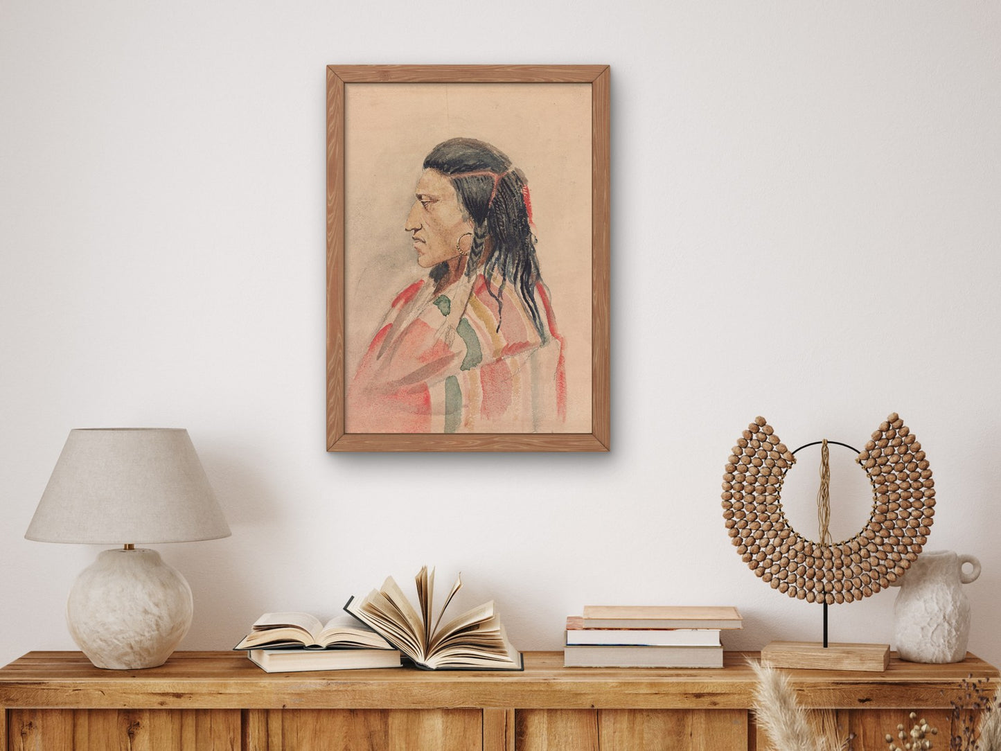 Indian Man by Charles Marion Russell 1907, Wall Art Print, Fine Art Reproduction, Museum Quality Decor, Poster