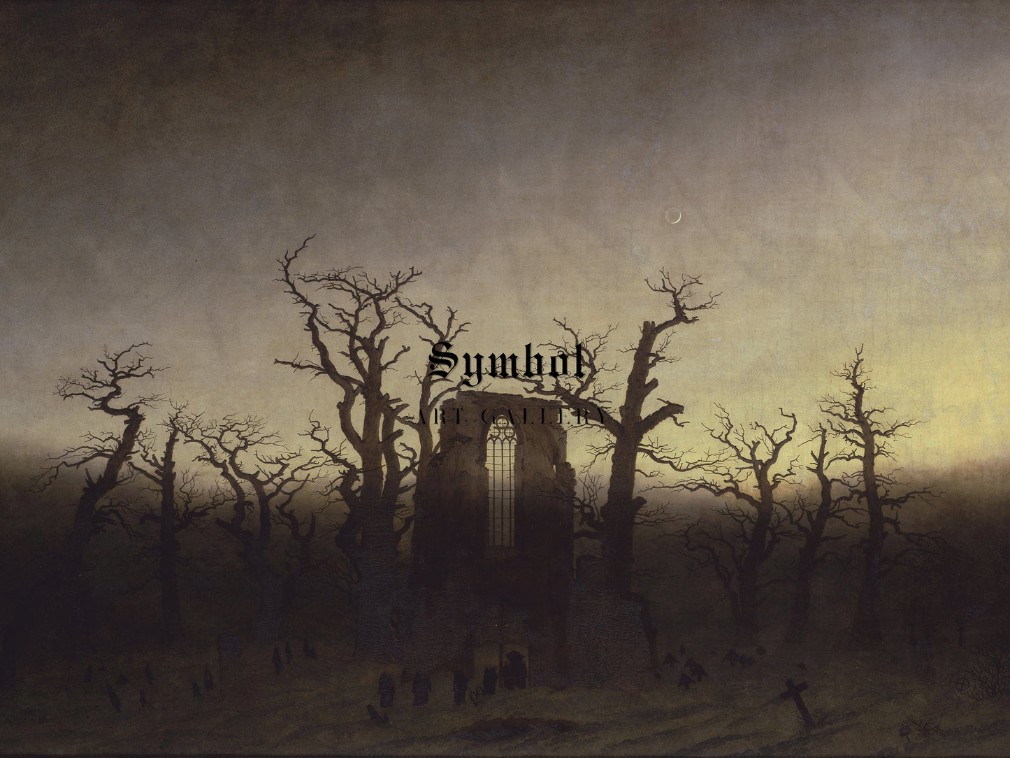 The Abbey in the Oakwood by Caspar David Friedrich 1810, Wall Art Print, Fine Art Reproduction, Museum Quality Decor, Poster