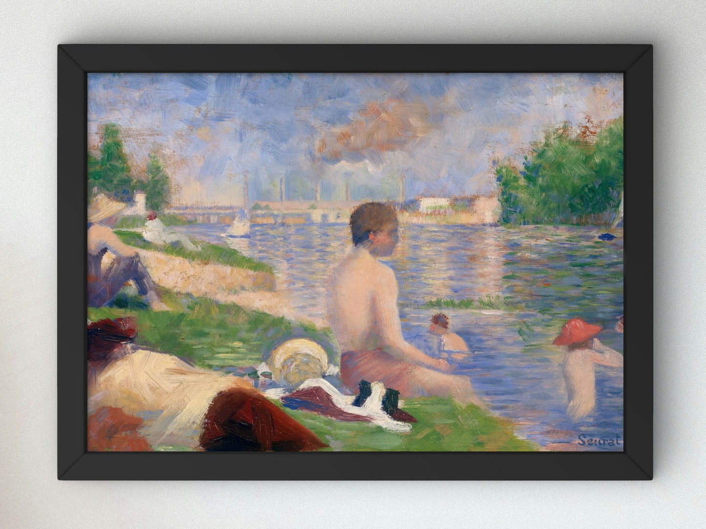 Final Study for Bathers at Asnières by Georges Seurat 1883, Wall Art Print, Fine Art Reproduction, Museum Quality Decor, Poster