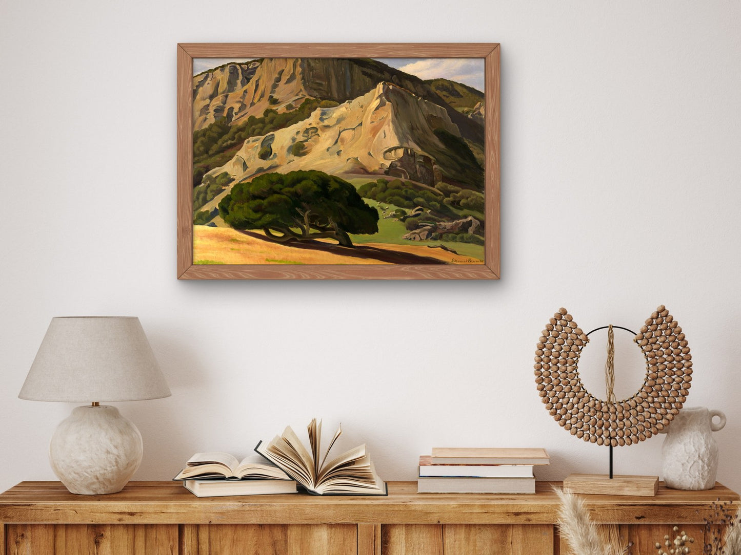 Oaks and Rocks San Luis Obispo by Edward Bruce 1930, Wall Art Print, Fine Art Reproduction, Museum Quality Decor, Poster