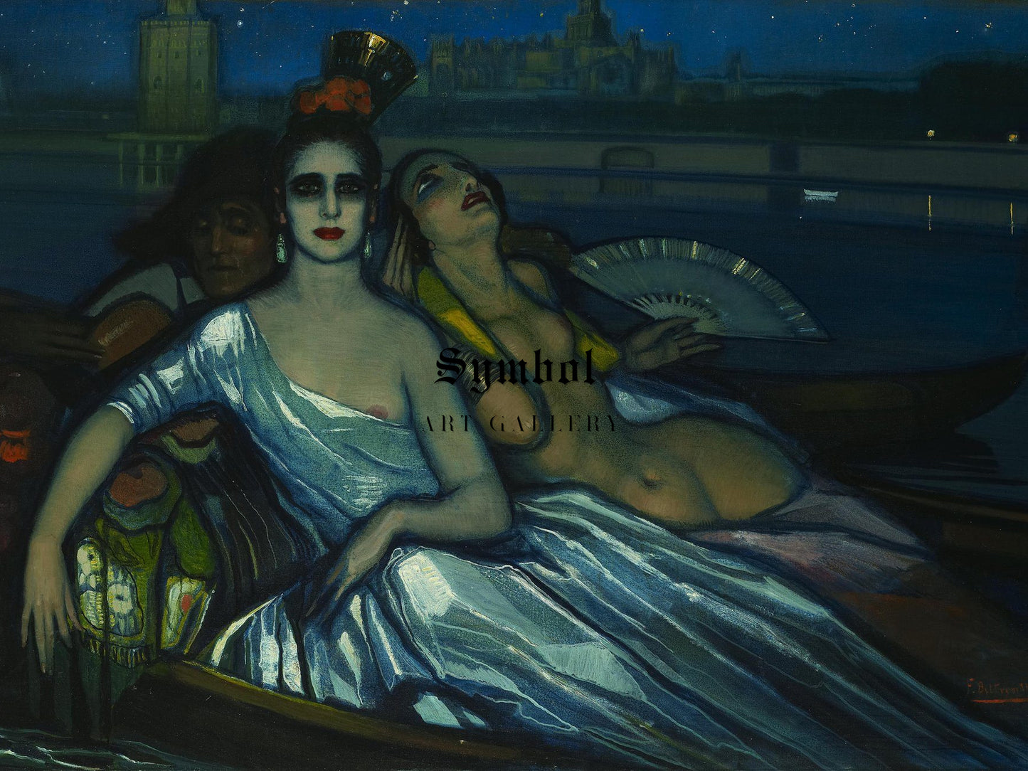 Muses on the Guadalquivir by Federico Beltrán Masses, Wall Art Print, Fine Art Reproduction, Museum Quality Decor, Poster