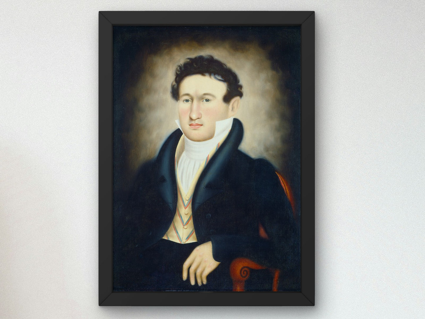 Portrait of a Young Man by Erastus Salisbury Field 1827, Wall Art Print, Fine Art Reproduction, Museum Quality Decor, Poster