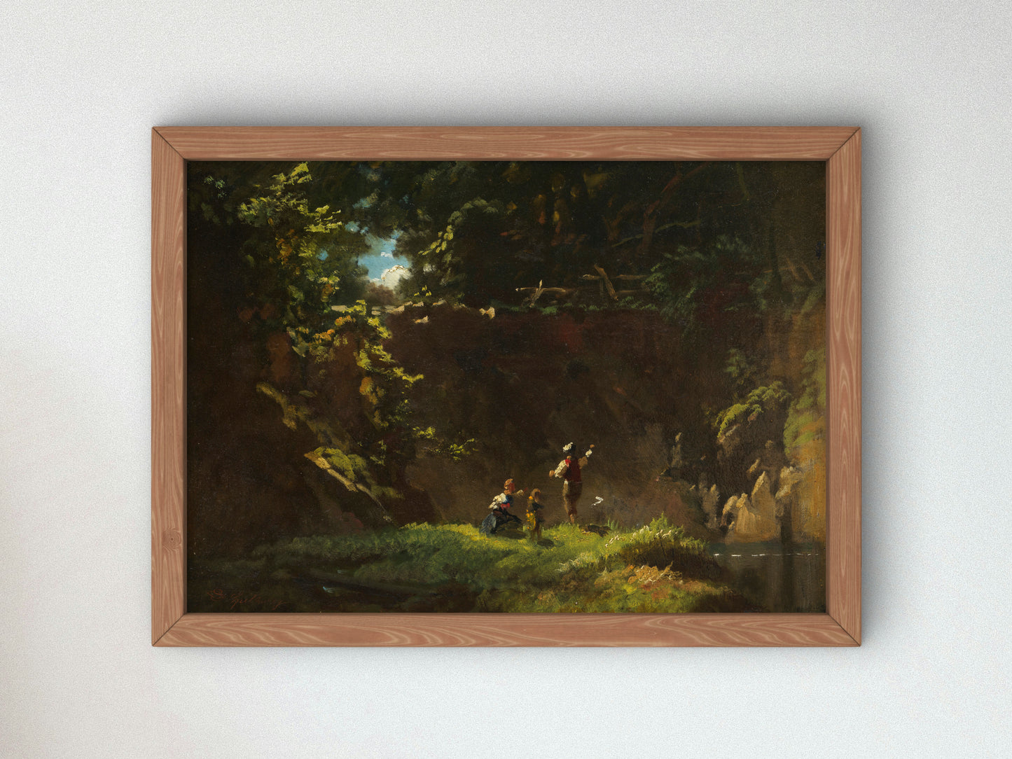 Children Fishing by Carl Spitzweg 1865, Wall Art Print, Fine Art Reproduction, Museum Quality Decor, Poster