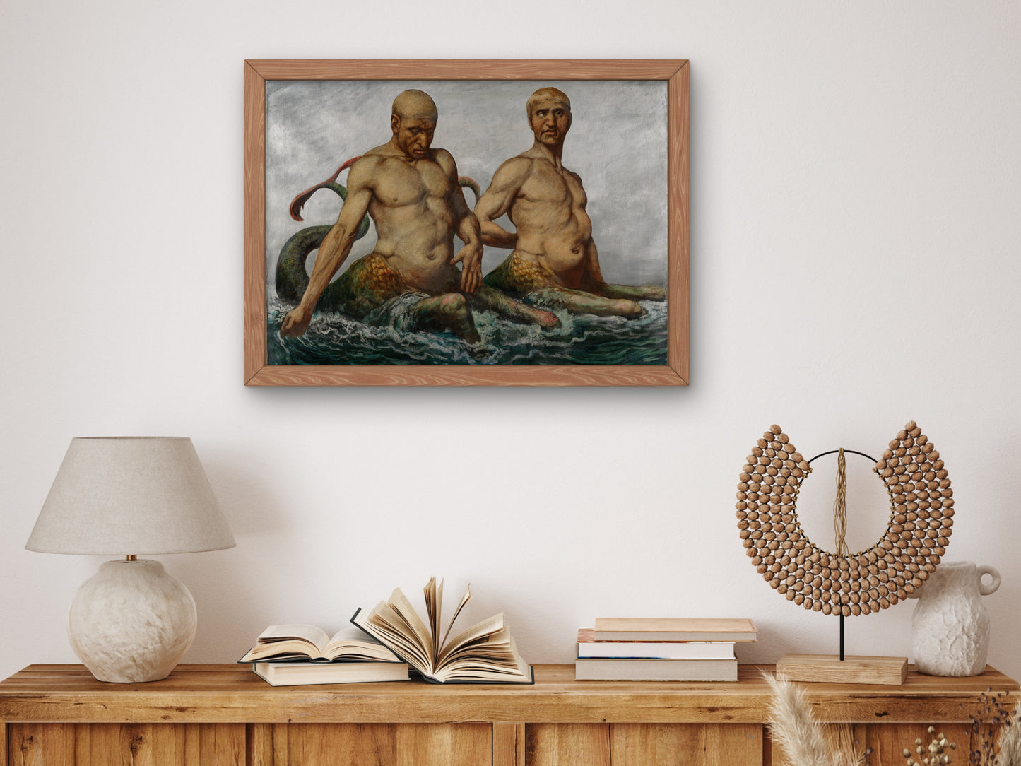 Mermen by Hans Thoma 1900, Wall Art Print, Fine Art Reproduction, Museum Quality Decor, Poster