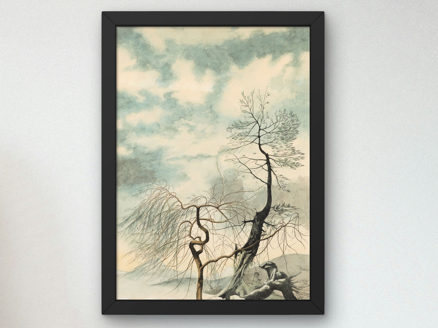 Winter Trees by Léon Spilliaert 1942, Wall Art Print, Fine Art Reproduction, Museum Quality Decor, Poster