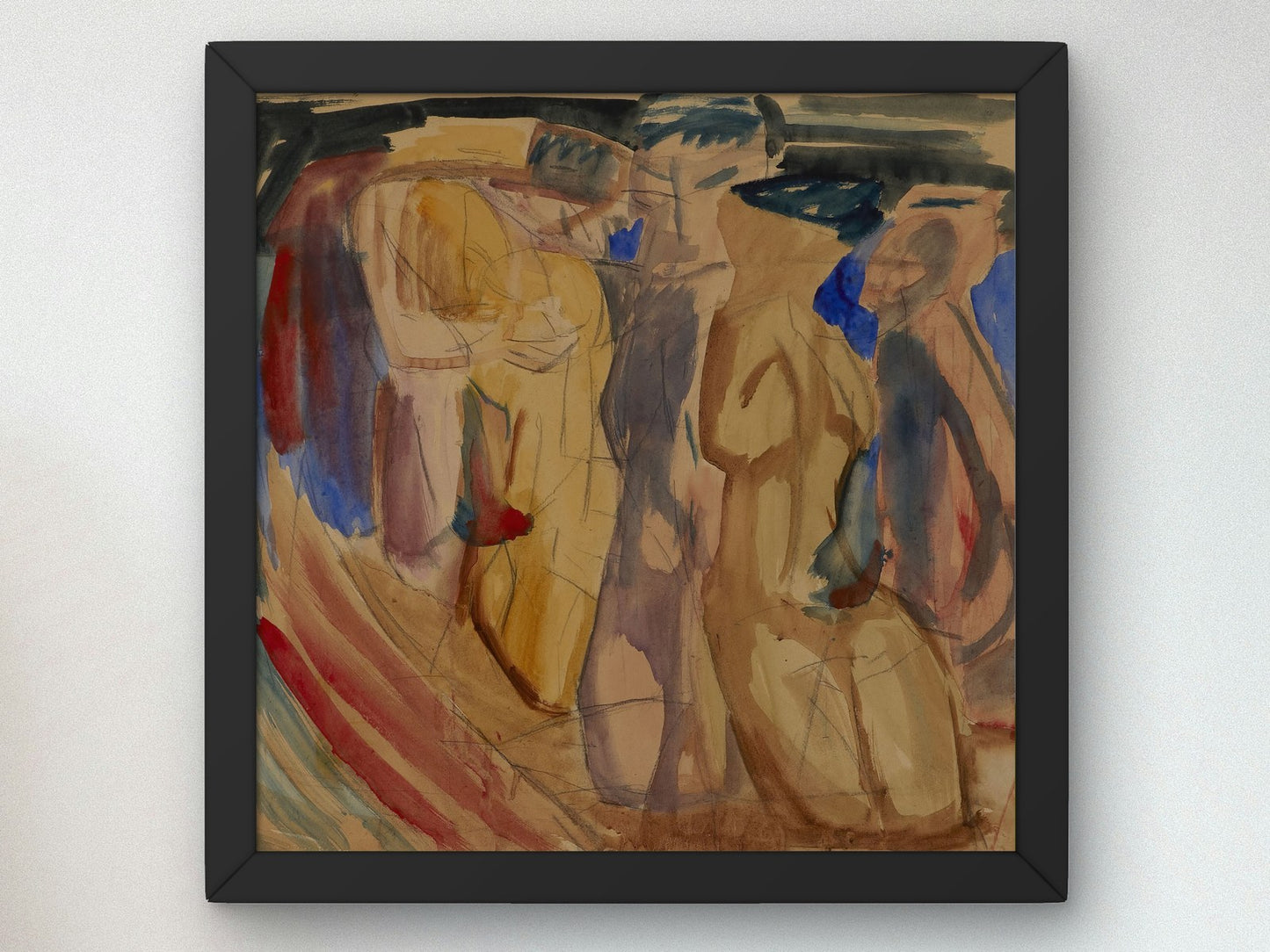 Figure Composition by David Bomberg 1919, Wall Art Print, Fine Art Reproduction, Museum Quality Decor, Poster