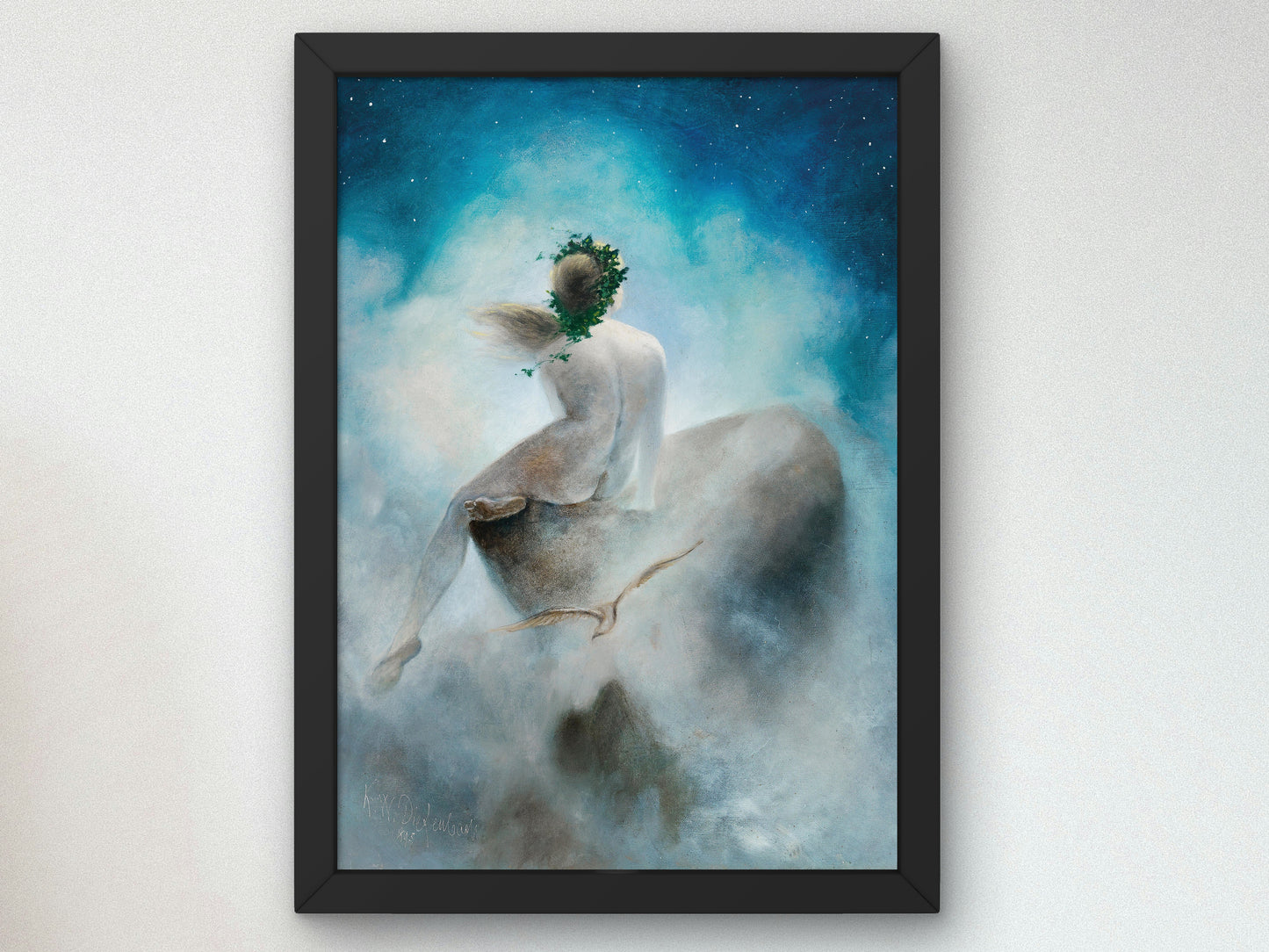 Asking The Stars by Karl Wilhelm Diefenbach, Wall Art Print, Fine Art Reproduction, Museum Quality Decor, Poster