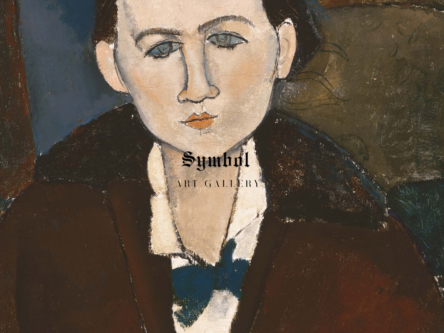 Elena Povolozky by Amedeo Modigliani 1918, Wall Art Print, Fine Art Reproduction, Museum Quality Decor, Poster