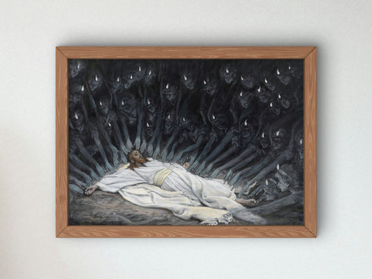 Jesus Ministered to by Angels by James Tissot 1886, Wall Art Print, Fine Art Reproduction, Museum Quality Decor, Poster