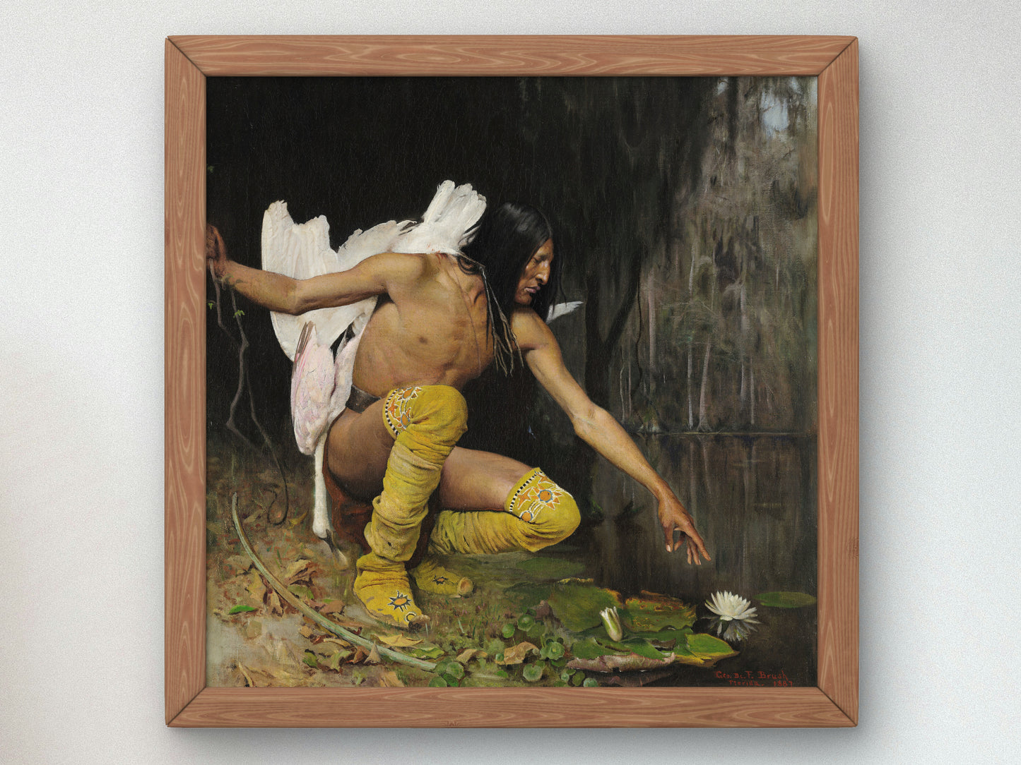 The Indian and the Lily by George de Forest Brush 1887, Wall Art Print, Fine Art Reproduction, Museum Quality Decor, Poster