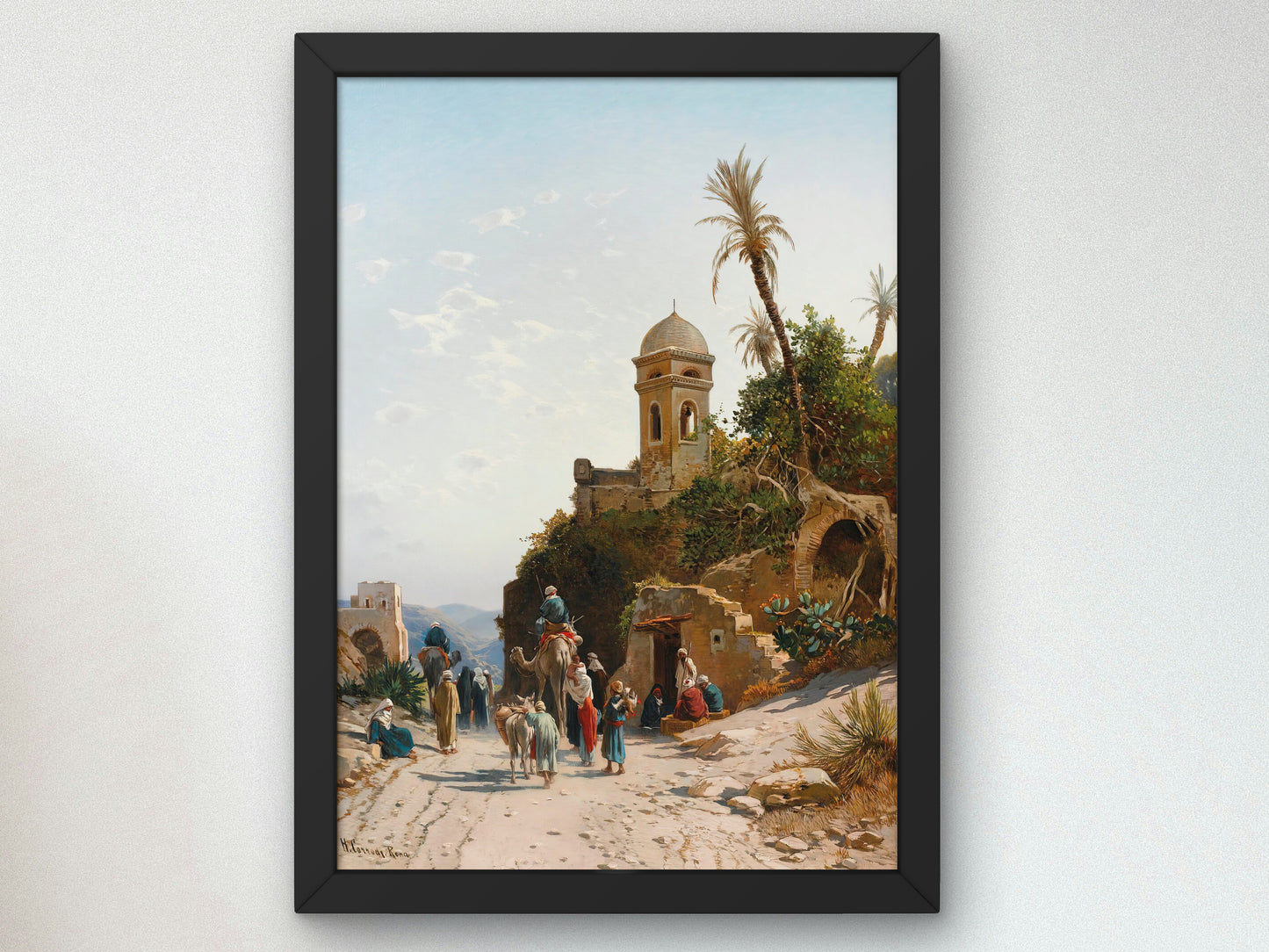 On the Road to Jerusalem by Hermann David Salomon Corrodi, Wall Art Print, Fine Art Reproduction, Museum Quality Decor, Poster