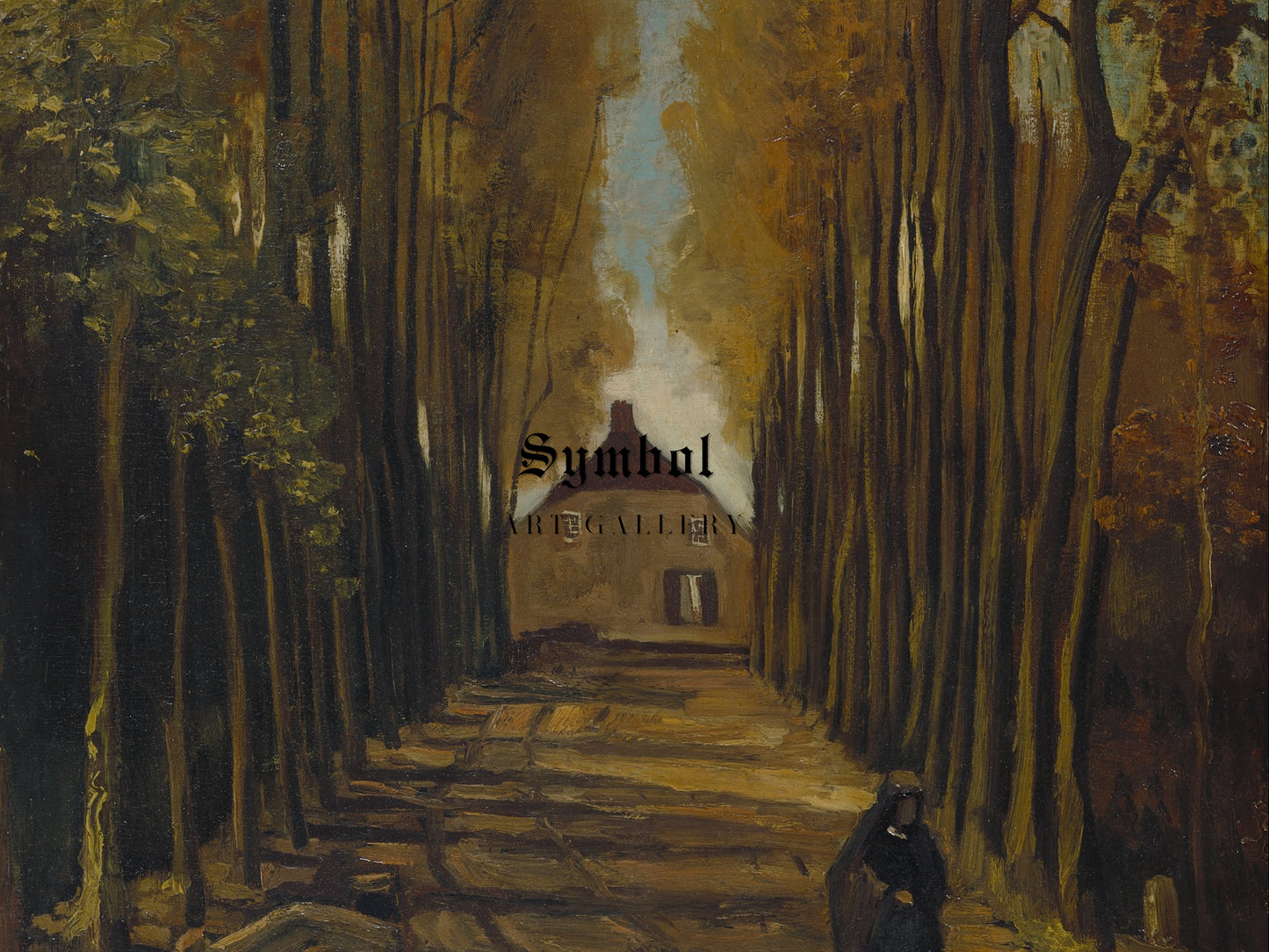 Avenue of Poplars in Autumn by Vincent van Gogh 1884, Wall Art Print, Fine Art Reproduction, Museum Quality Decor, Poster