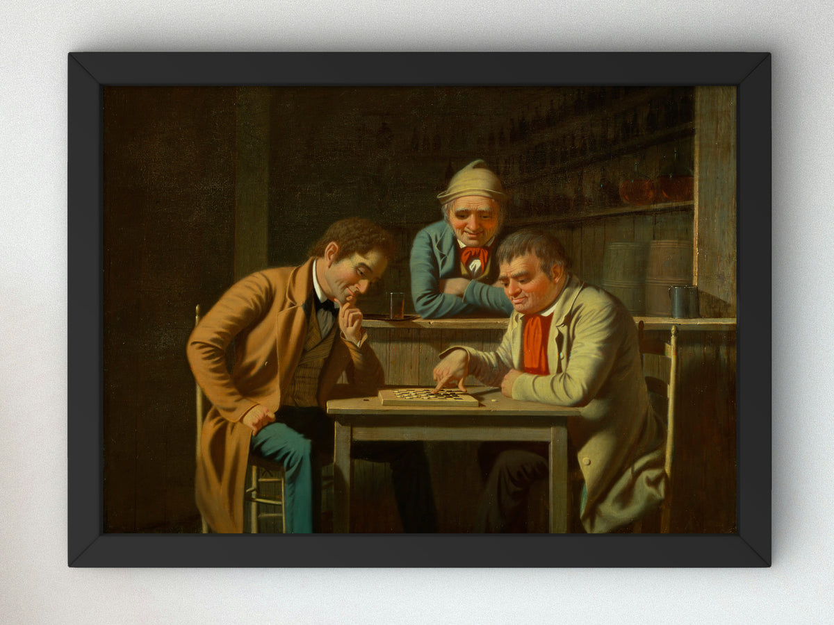 The Checker Players by George Caleb Bingham 1850, Wall Art Print, Fine Art Reproduction, Museum Quality Decor, Poster