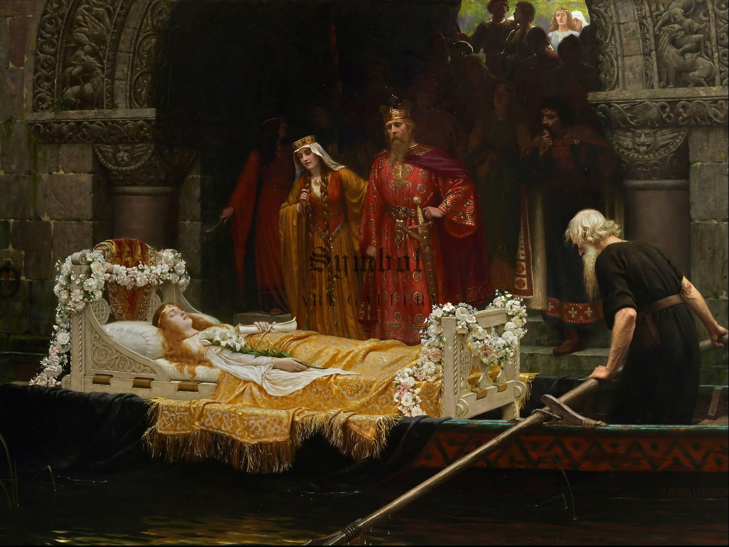 Elaine by Edmund Leighton 1899, Wall Art Print, Fine Art Reproduction, Museum Quality Decor, Poster