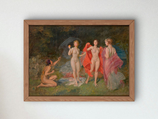 Judgement of Paris by Paja Jovanović 1906, Wall Art Print, Fine Art Reproduction, Museum Quality Decor, Poster