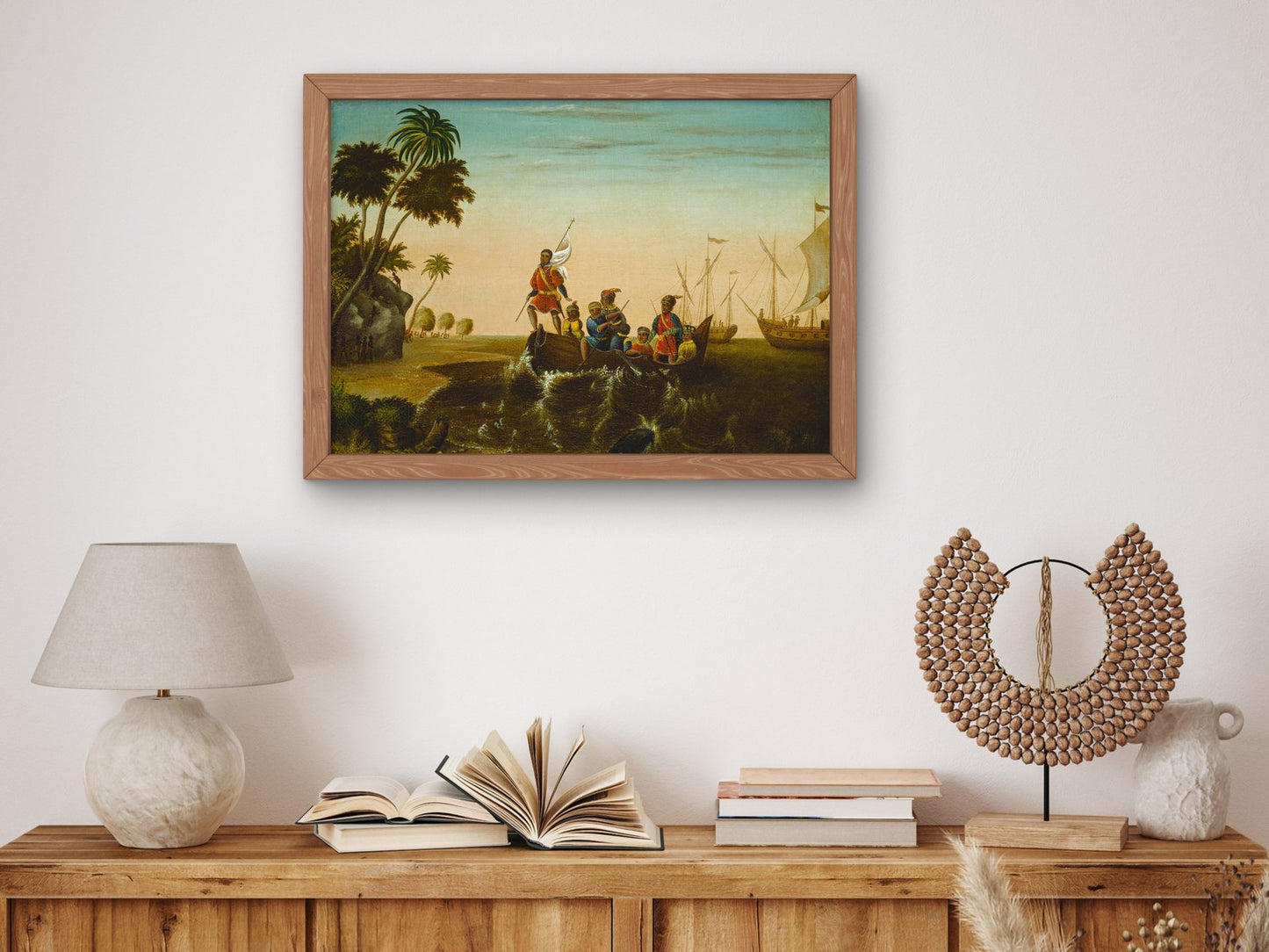 The Landing of Columbus by Edward Hicks 1837, Wall Art Print, Fine Art Reproduction, Museum Quality Decor, Poster