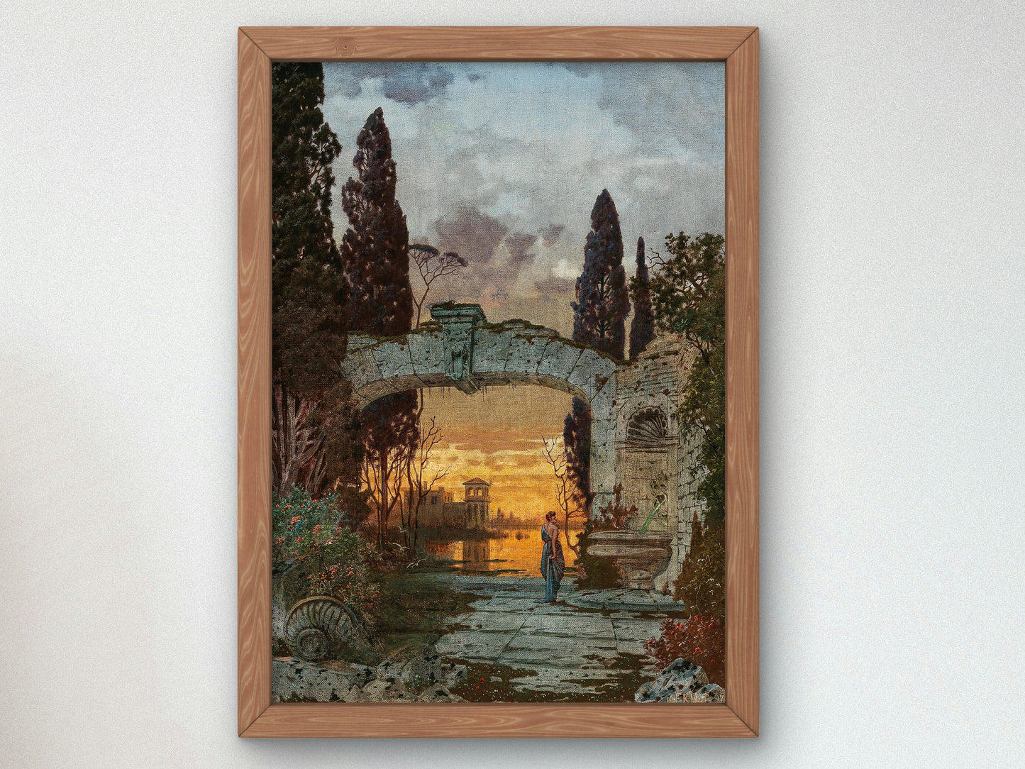 An Arcadian Landscape by Ferdinand Knab 1897, Wall Art Print, Fine Art Reproduction, Museum Quality Decor, Poster