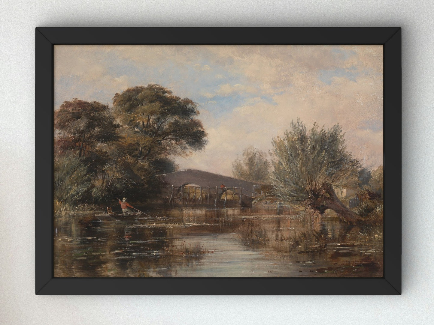 Godstow Bridge near Oxford by Edward William Cooke 1835, Wall Art Print, Fine Art Reproduction, Museum Quality Decor, Poster