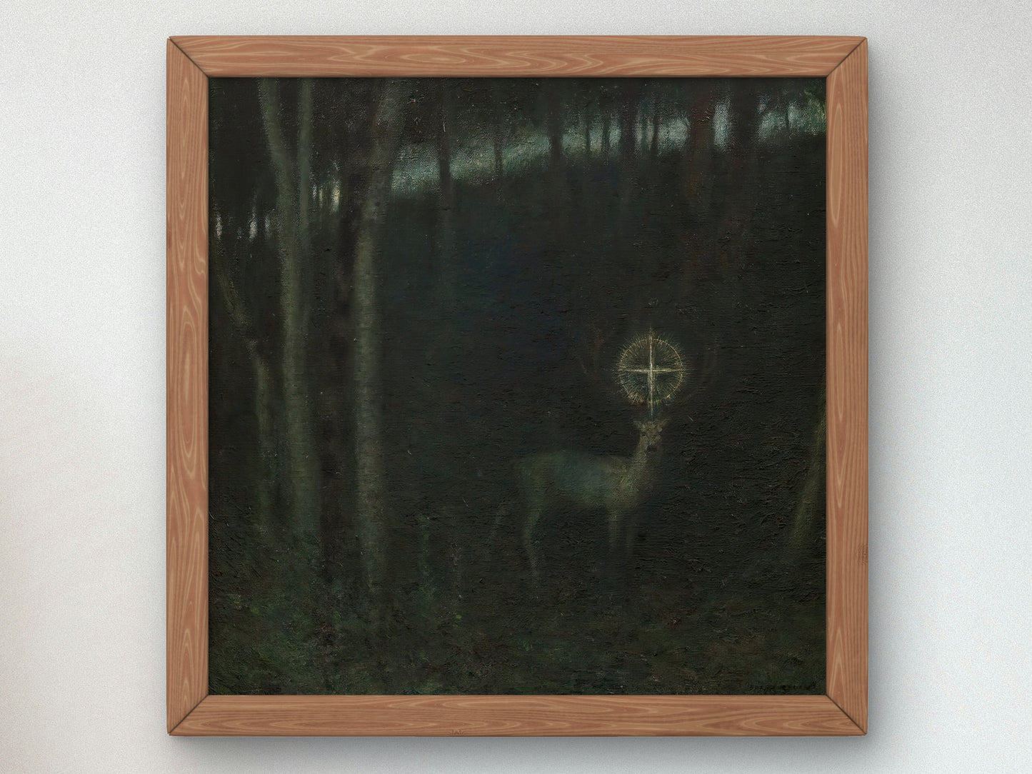 The Vision of Saint Hubert by Franz von Stuck 1890, Wall Art Print, Fine Art Reproduction, Museum Quality Decor, Poster