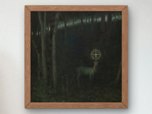 The Vision of Saint Hubert by Franz von Stuck 1890, Wall Art Print, Fine Art Reproduction, Museum Quality Decor, Poster