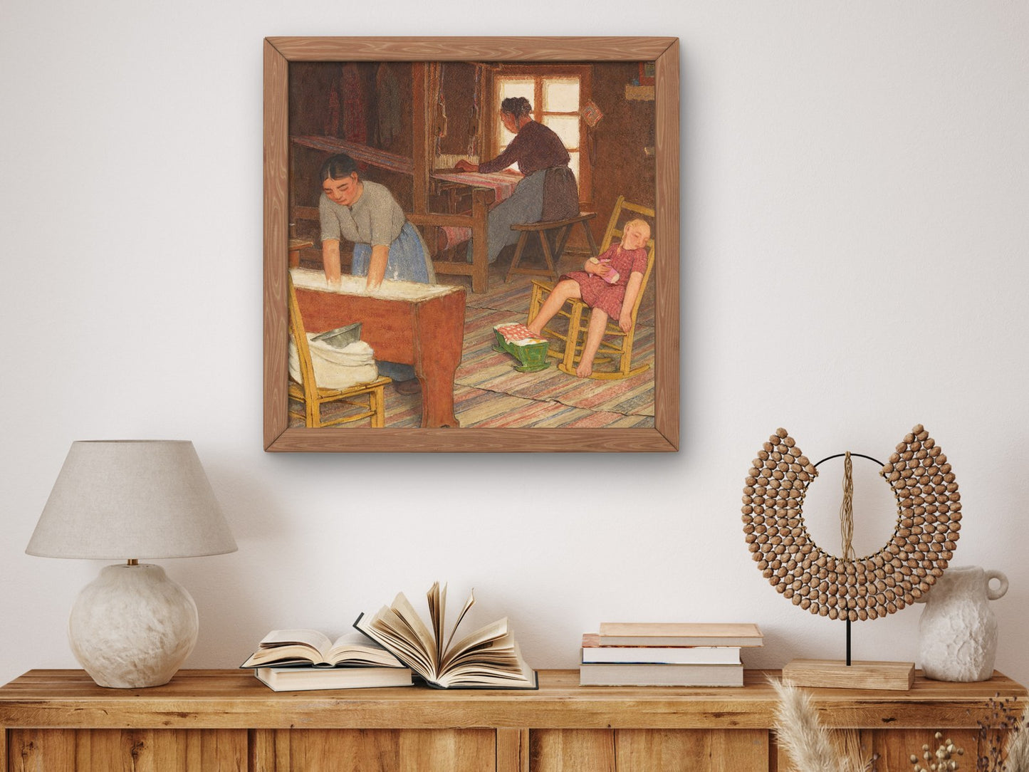 Baking and Weaving by Clarence Gagnon 1928, Wall Art Print, Fine Art Reproduction, Museum Quality Decor, Poster