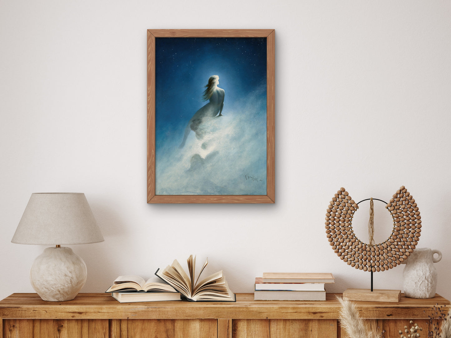 Question to the Stars by Karl Wilhelm Diefenbach 1898, Wall Art Print, Fine Art Reproduction, Museum Quality Decor, Poster