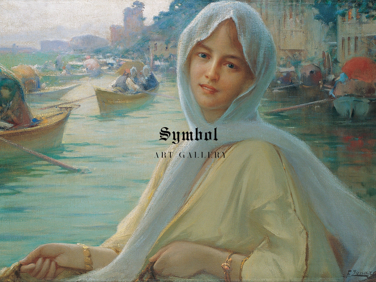 Amusement at Göksu by Fausto Zonaro 1896, Wall Art Print, Fine Art Reproduction, Museum Quality Decor, Poster
