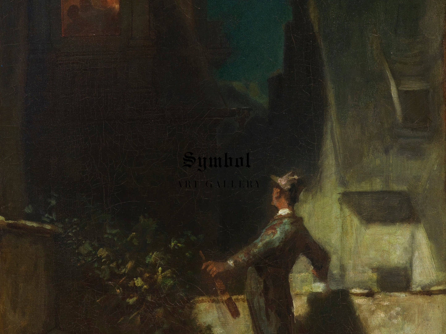 The Moonlight Violinist by Carl Spitzweg 1840, Wall Art Print, Fine Art Reproduction, Museum Quality Decor, Poster